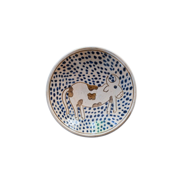 AMBLING COW BREAD PLATE - pottery