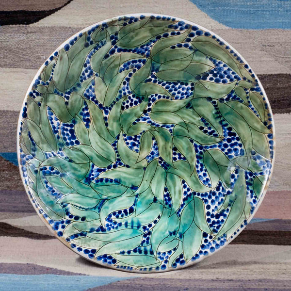 AQUAMARINE LEAVES PLATTER - pottery