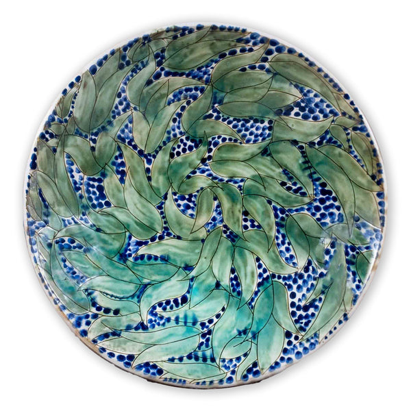AQUAMARINE LEAVES PLATTER - Medium - pottery