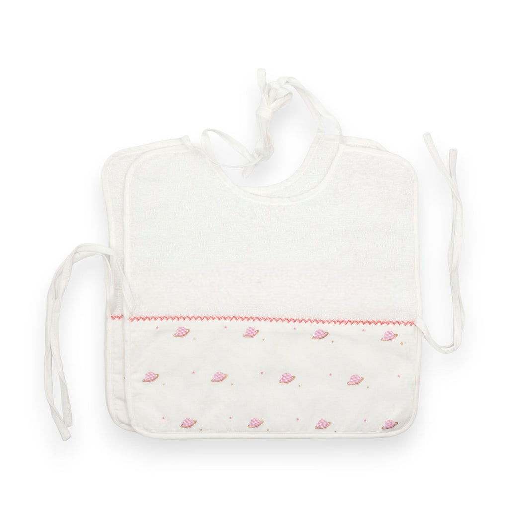 BABY BIBS (SET OF TWO) - Planets / pink - Bibs