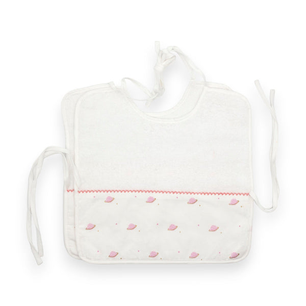 BABY BIBS (SET OF TWO) - Planets / pink - Bibs