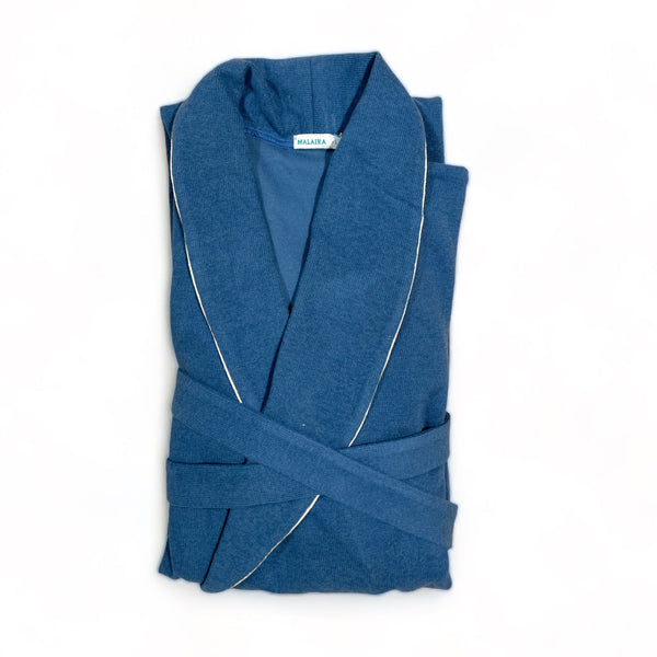 BRUSHED COTTON DRESSING GOWN - Men / extra large / lapiz - bath