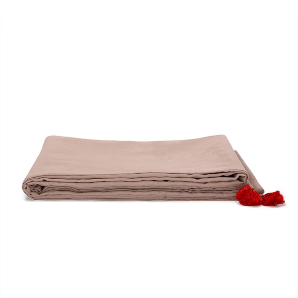 LINEN THROW WITH TASSLES