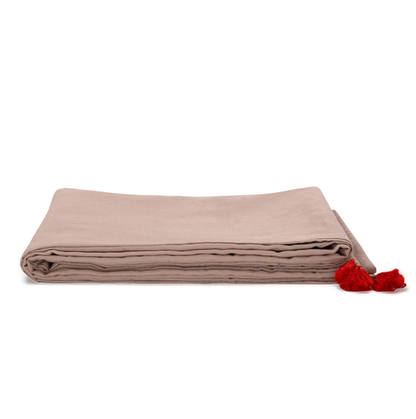 LINEN THROW WITH TASSLES