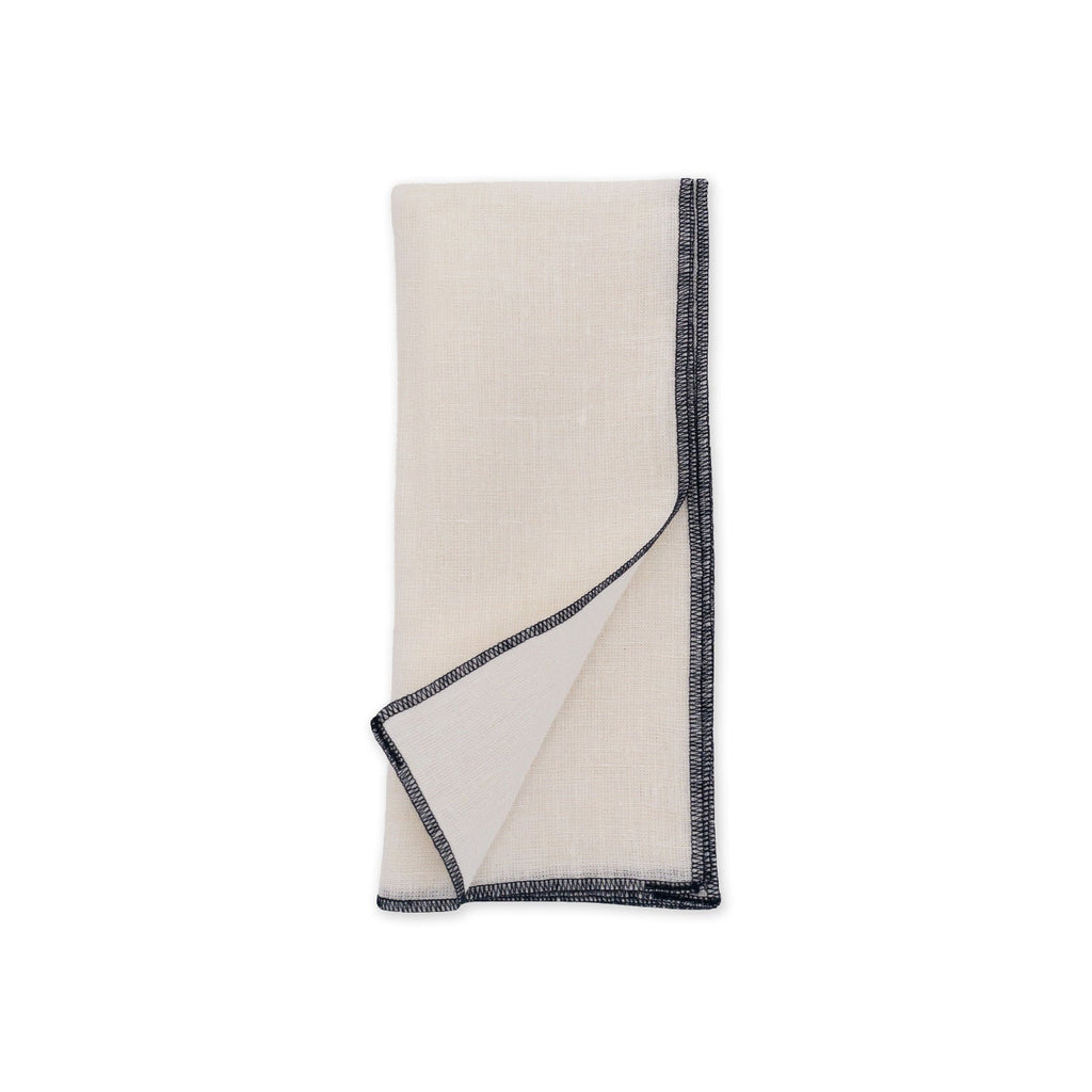 MARWA LINEN CONTRAST EDGE NAPKINS - blue - Napkin