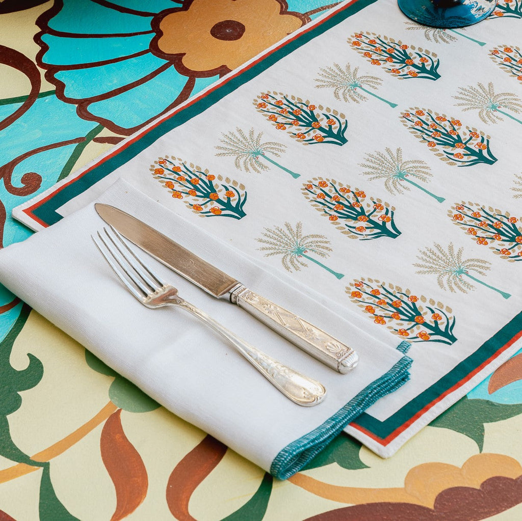 MARWA LINEN CONTRAST EDGE NAPKINS - Napkin