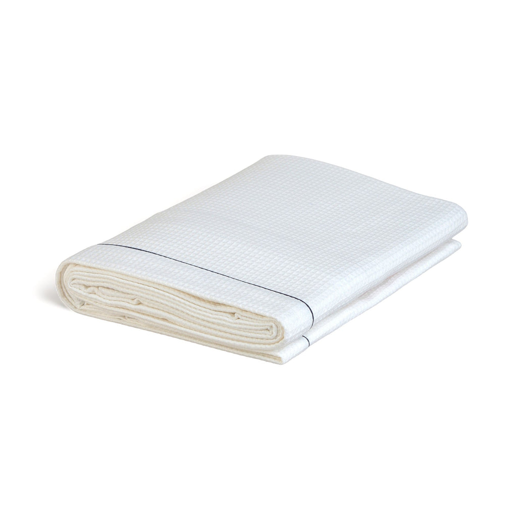 PIPED SUMMER BLANKET - 170cm x 235cm / white - navy - Blanket