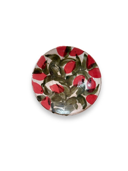 RED BLOOM SIDE PLATE - pottery