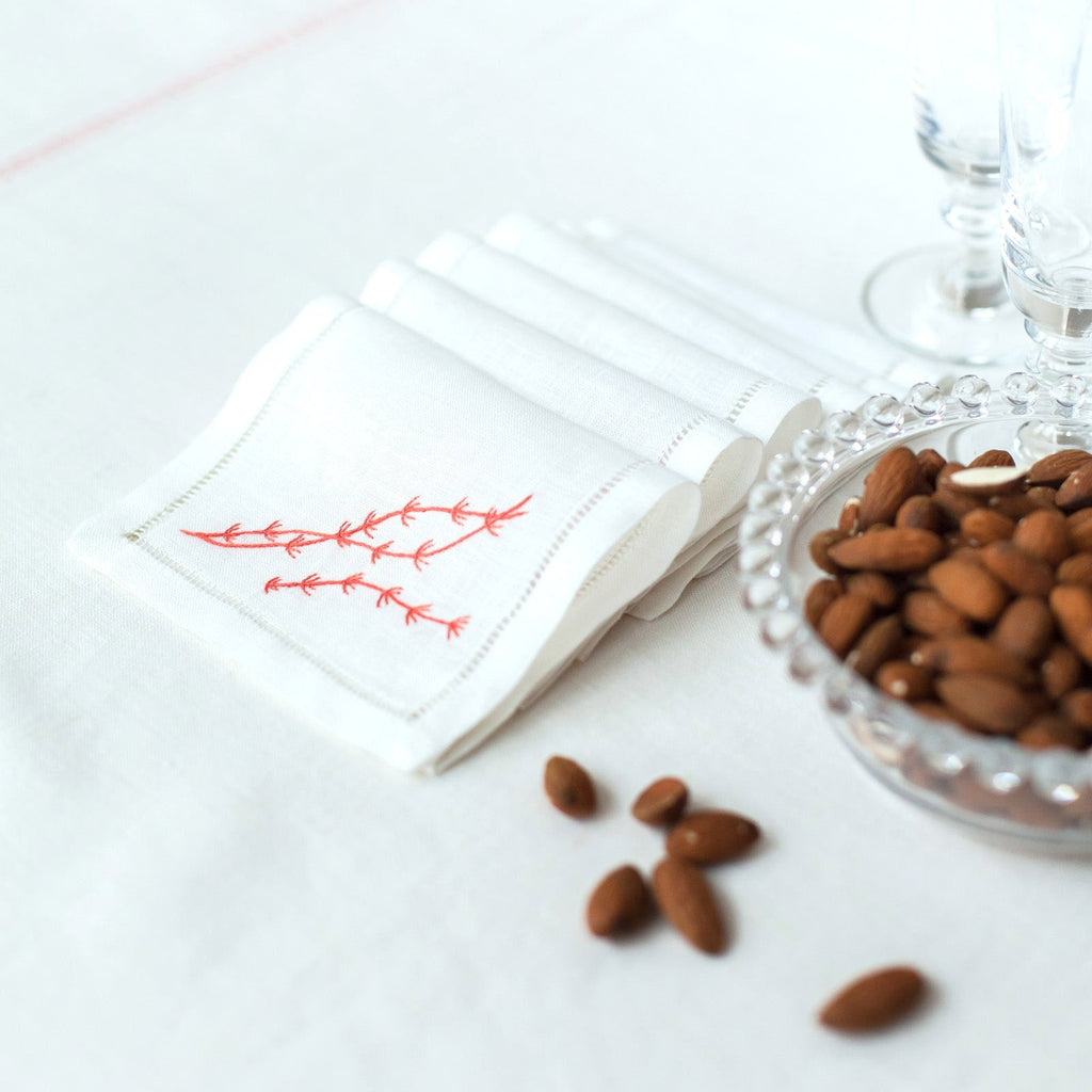 SEAWEED LINEN COCKTAIL NAPKINS (Set of 6) - Seaweed - Napkin