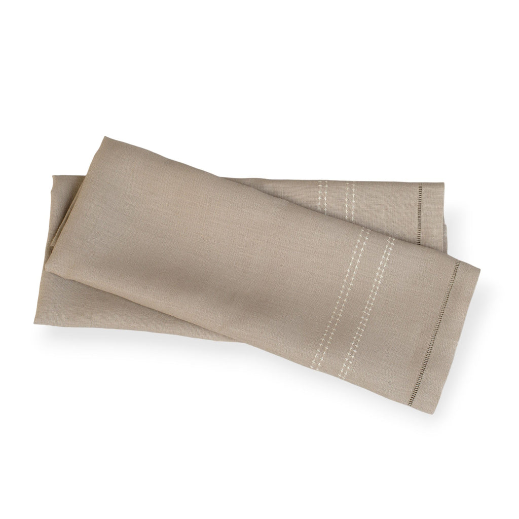 SHASHIKO LINEN GUEST TOWEL (Set of two) - taupe / ivory - Towel