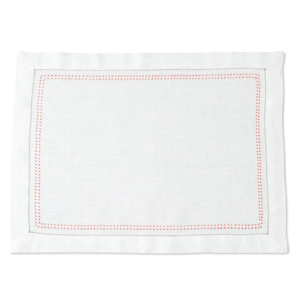SHASHIKO LINEN PLACEMAT - ecru / coral - Placemats