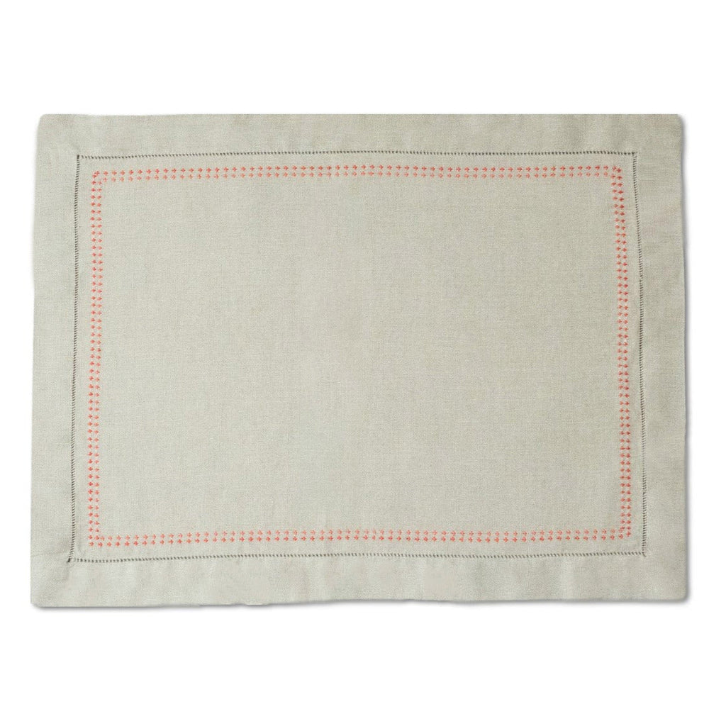 SHASHIKO LINEN PLACEMAT - taupe / coral - Placemats