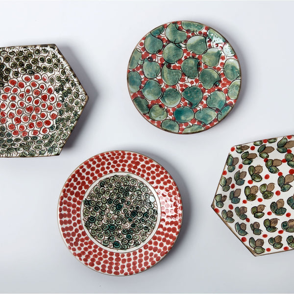 SWIRLY HEXAGON DESSERT PLATE - pottery