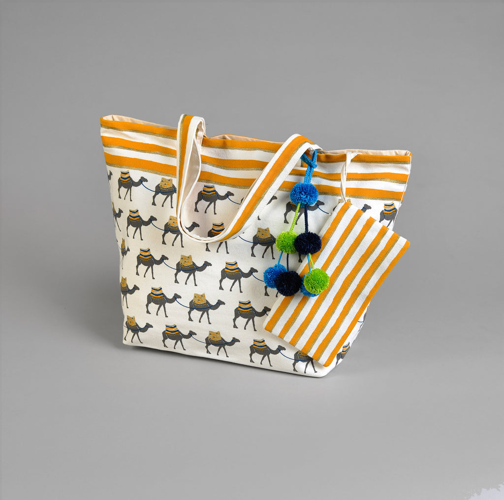 CAMEL BEACH BAG