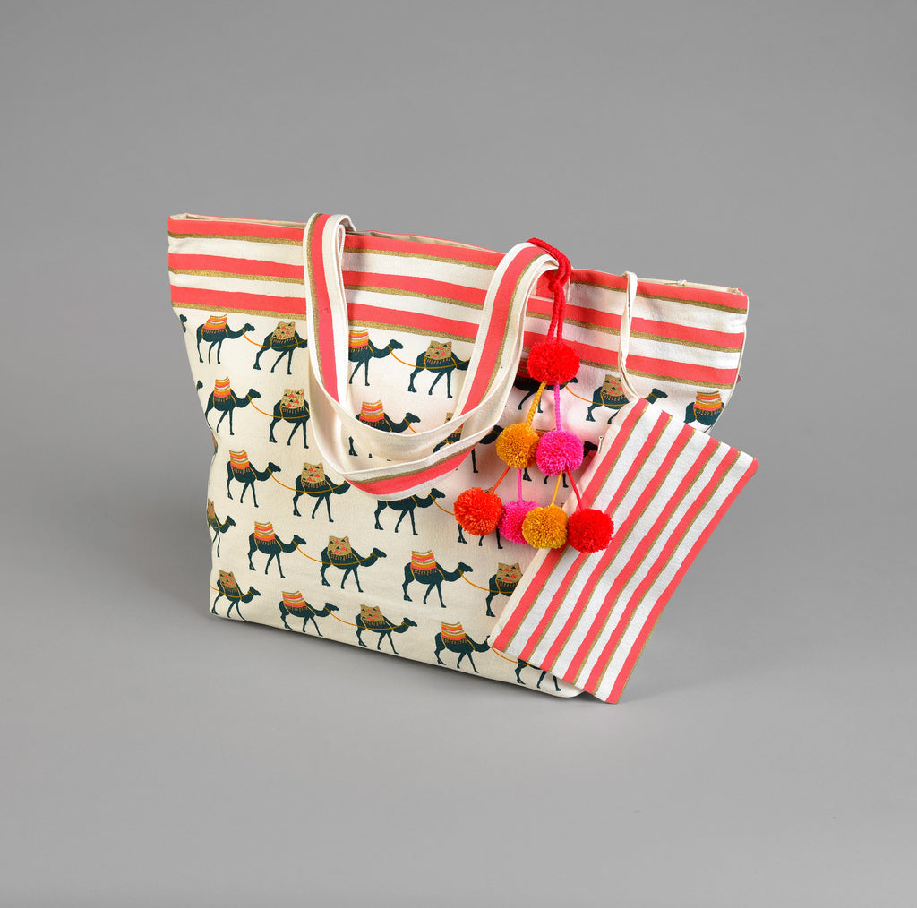 CAMEL BEACH BAG