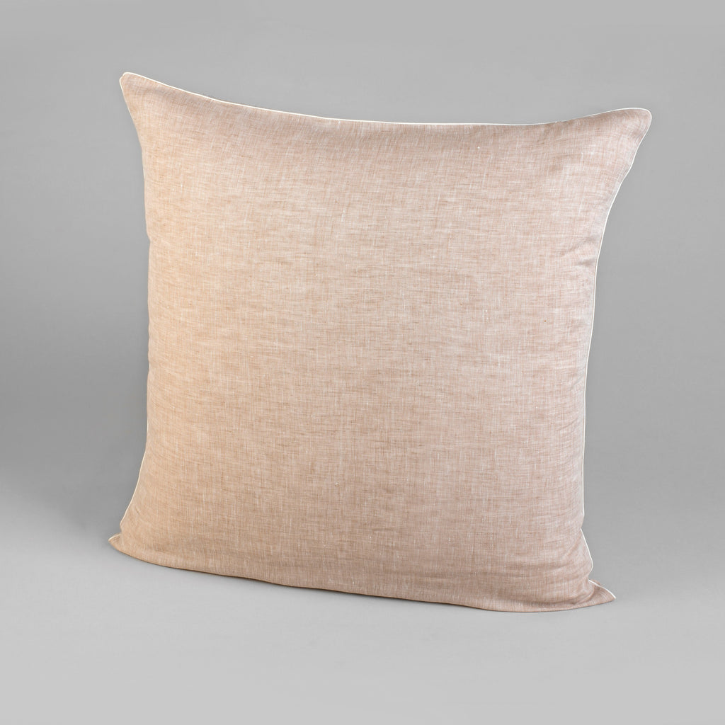 COTTON-PIPED LINEN CUSHION COVER (SET OF TWO)